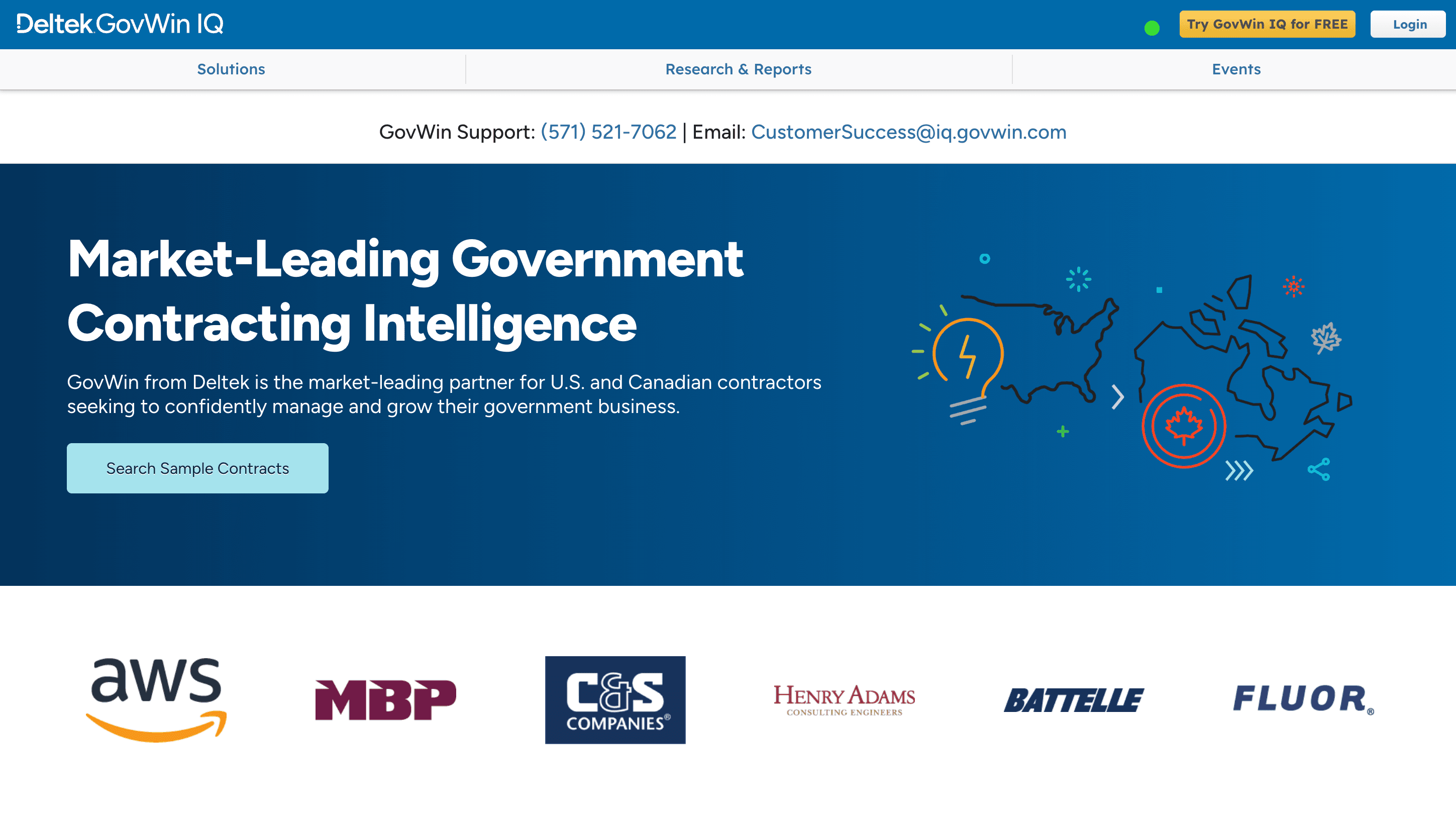 GovWin IQ platform screenshot