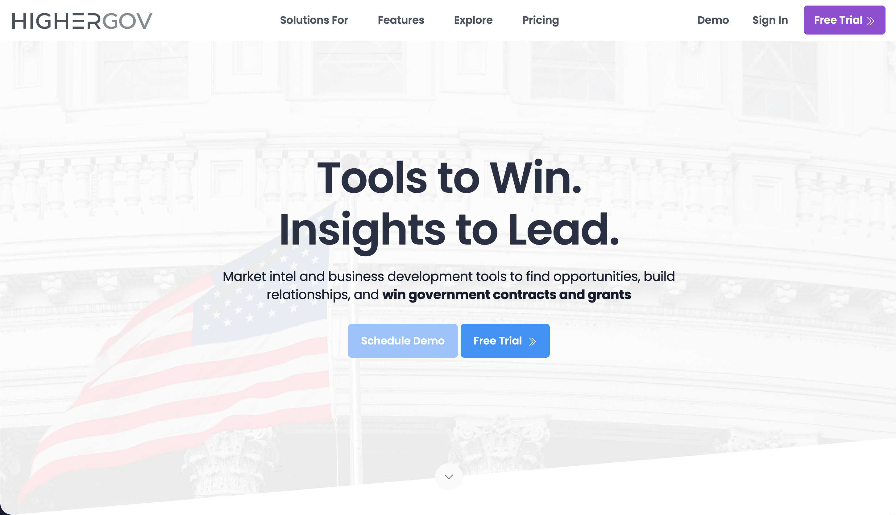 HigherGov platform screenshot