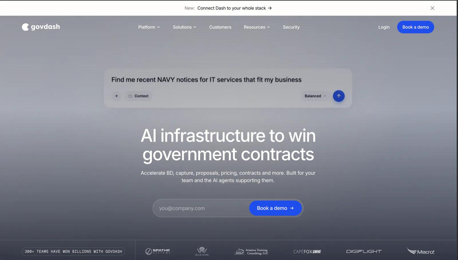 GovDash platform screenshot